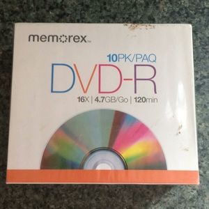 10 PK Memorex DVD-R Sealed 16X 4.7GB w/Jewel Boxes